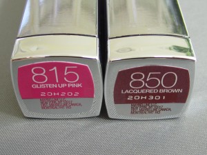 maybelline #815 & #850 high shine lipstick