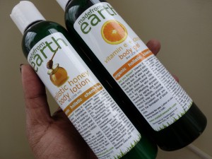 made from the earth citrus body gel and holistic honey lotion